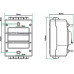 4 way plastic meter supply isolator IP20 - c/w 4 pole main switch (6-pack)